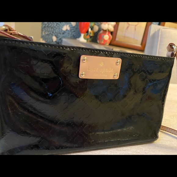Kate Spade Patent Embossed Spade Print Crossbody - Picture 6 of 10